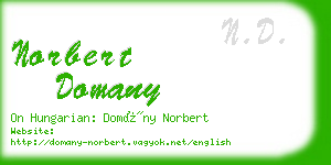 norbert domany business card